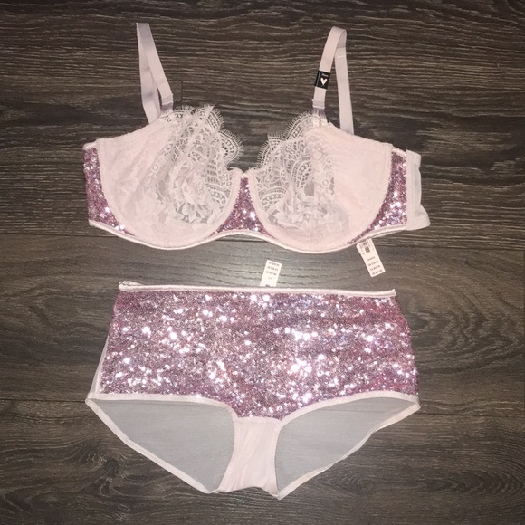 sequin bra and panty set